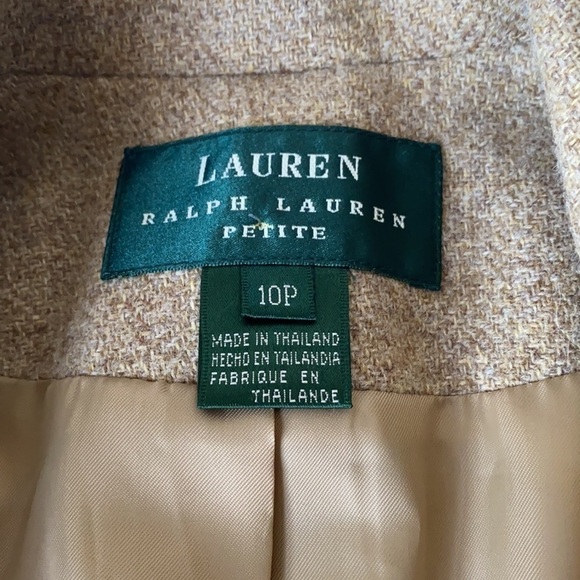 Ralph Lauren Tan Wool Blazer With Horse Buttons Size 10P - Picture 8 of 13